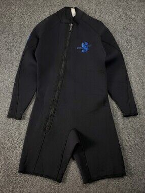 Scubapro Long Sleeve Shorty Wetsuit Medium M50 Black Blue 3mm Neoprene Dive